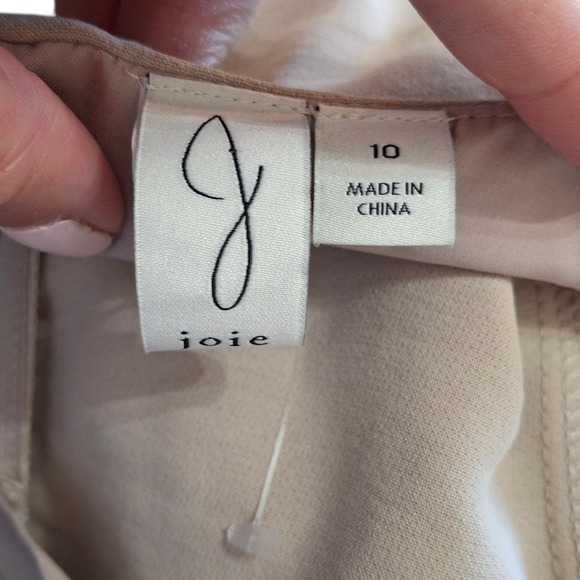 NWT Joie Sheath Sleeveless Midi Dress Tan Cream Square Neck Pockets Size 10 - Picture 9 of 9